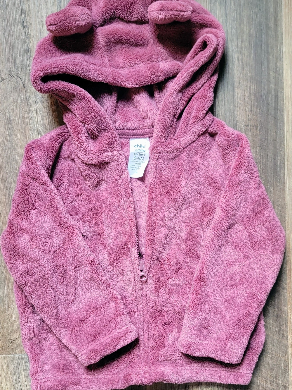 Child of Mine Plush Hooded Jacket - Dusty Rose